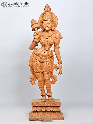 43" Large Surasundari Wood Carved Statue