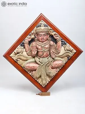 Handcarved Lord Shiva Deity Wall Art - 20 Inch Square Panel