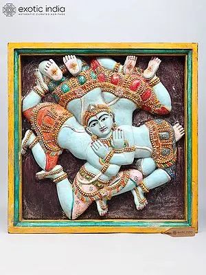 Krishna-Kautuka (Puzzle): Hand-Painted Wood Carving