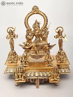 Brass Statue: Sachamara Rama Vani Savya Dakshina Sevita (Lalita Sahasranama), 20"