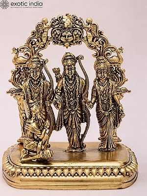 Brass Statue: Small Shri Ram Darbar (3")