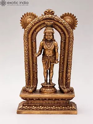 Superfine Bronze Statue of Lord Guruvayurappan Krishna, 4 inches