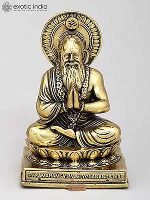 Sitting Brass Figurine of Paramahansa Yogananda