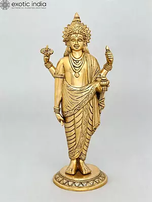 Lord Dhanvantari Brass Statue - Deity of Ayurveda