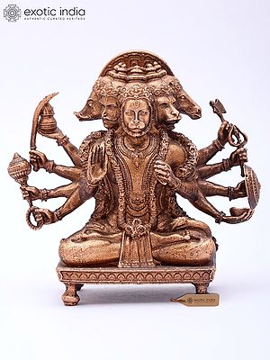 Five-Faced Hanuman Panchaloha Bronze Sculpture