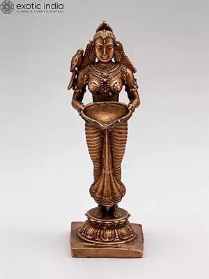 4'' Paavai Vilakku | Deep Lakshmi Superfine Bronze Statue