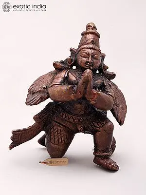 Small Bronze Garuda Statue with Namaskar Mudra
