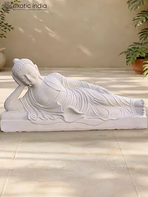 22" Reclining Lord Buddha Sculpture - Peaceful Nirvana Pose Home Decor