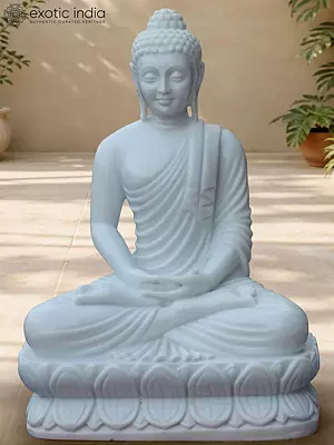 Meditating Buddha Statue - 36" Sandstone