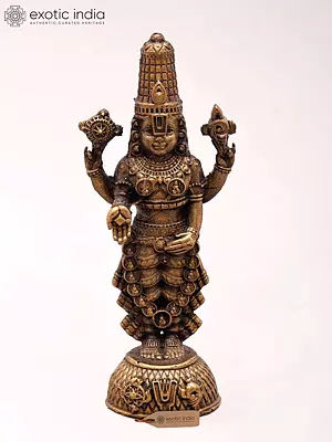 Copper Idol of Tirupati Balaji (Venkateshvara) - 3 Inches