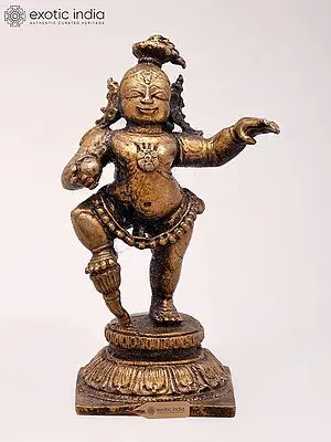 2" Small Baby Krishna Copper Statue