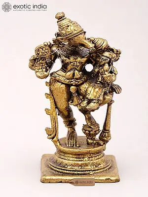 Small Copper Statue of Lord Varaha and Goddess Lakshmi