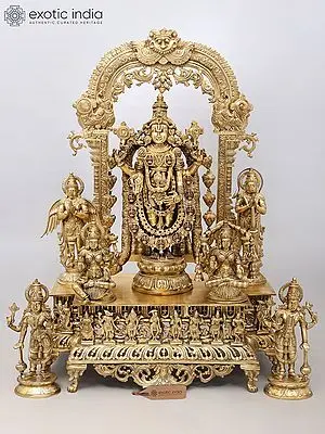 38'' Panchaloha Bronze Tirupati Balaji Statue with Divine Companions