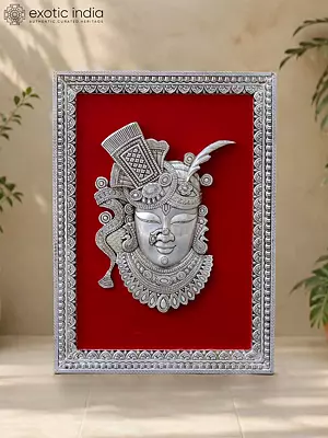 30" Divine Lord Shrinathji Metal and Wood Wall Panel