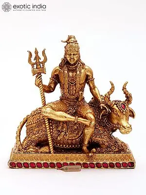 Silver Statue of Lord Shiva Seated on Nandi - 2