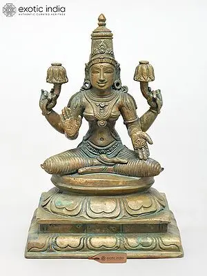 Small Goddess Lakshmi Statue - 6 Inch Bronze for Auspicious Blessings