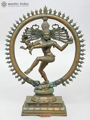 Lord Shiva as Nataraja: Divine Cosmic Dance Bronze Statue (20'')