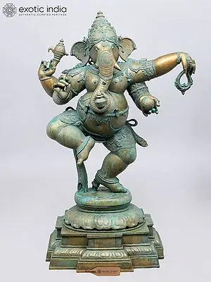 48'' Large Premium Nritya Ganesha Bronze Statue