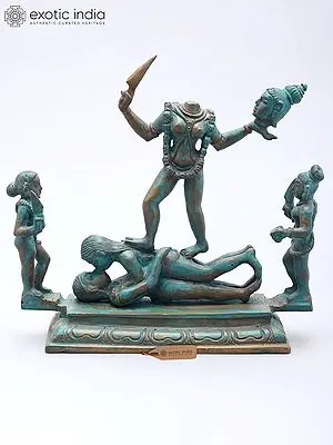 8" Divine Mahavidya Goddess Chinnamasta Bronze Idol