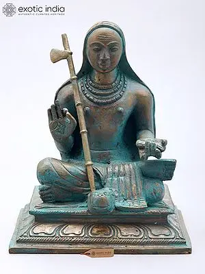 7'' Adi Shankaracharya Bronze Statue: Vedic Scholar, Philosopher, Teacher