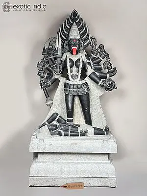 Huge 98'' Granite Stone Sculpture of Goddess Kali (Shipped by Sea)