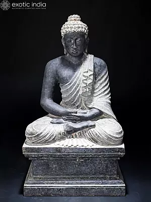 Granite Stone Buddha Statue (25") - Meditative Pose
