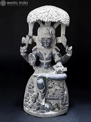 25'' Granite Statue: Dakshinamurti Shiva, Lord Shiva as Supreme Teacher