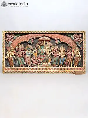 Shri Rama Coronation Wood Wall Hanging Art