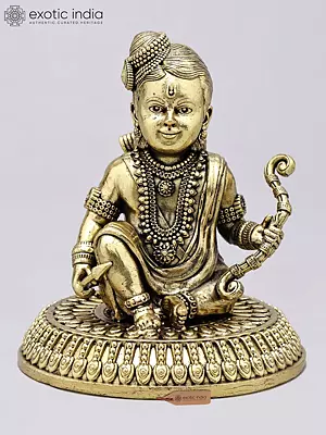 Lord Rama Bal Swaroop Brass Idol, 4'' Superfine Sculpture