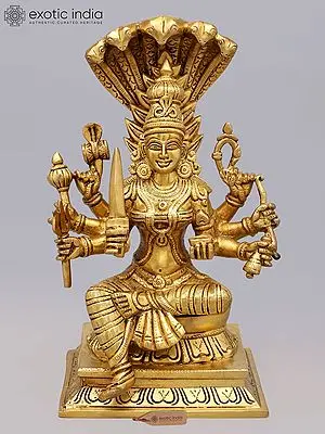 11" Goddess Mariamman Brass Statue