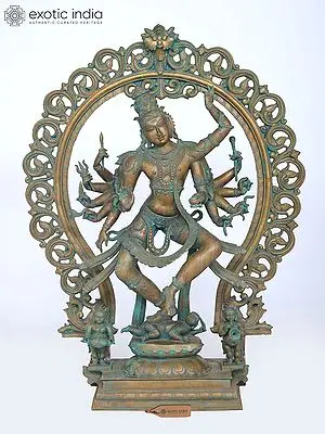48'' Large Twelve Armed Dancing Lord Shiva (Nataraja) | Bronze Statue