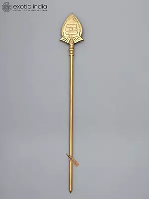 18" Lord Murugan (Karttikeya) Vel - Ritual Brass Item