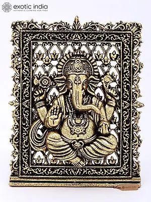 3" Small Blessing Ganesha Brass Statue
