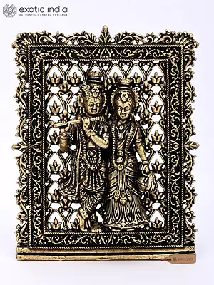 3'' Superfine Standing Radha Krishna Brass Statue