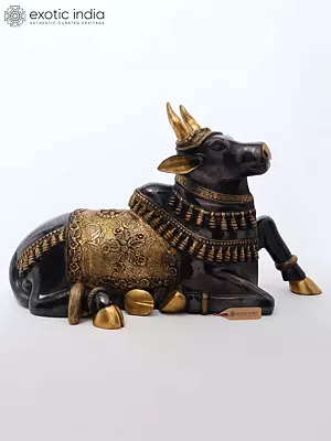 Large Brass Nandi Sculpture | Divine Mount of Lord Shiva