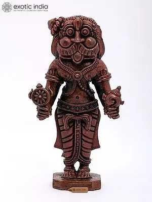 4" Standing Lord Narasimha Statue Holding Shankha Chakra