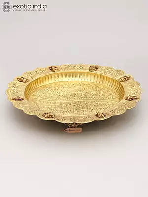15" Ashtalakshmi Brass Plate for Auspicious Spaces