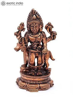 Lord Shiva as Bhairava Copper Sculpture - 2 Inch
