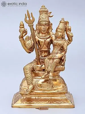 Bronze Sculpture of Lord Shiva and Devi Parvati - 6" Height