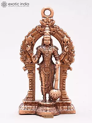 Bronze Lord Vishnu Idol on Kirtimukha Throne | Deity Sculpture