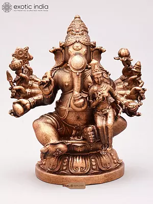 Superfine Bronze Statue of Vallabh Ganapati, 3 Inches