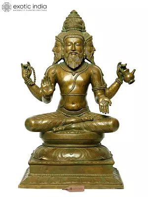 Bronze Sculpture of the Four-Faced Lord Brahma