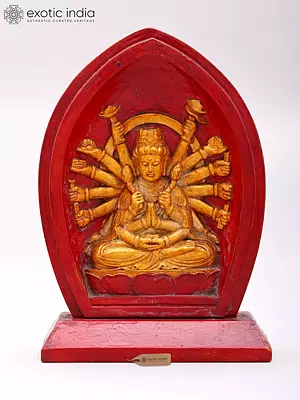 Wood Carving: Small Twelve-Armed Buddha Sculpture
