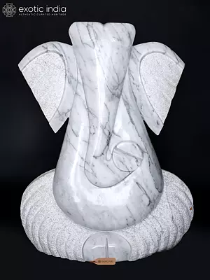 Modern Ganesha Sculpture in Marble | 44 Inch Tall