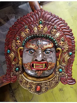 Bhairava Mask: Crystal Face & 24K Gold Accents