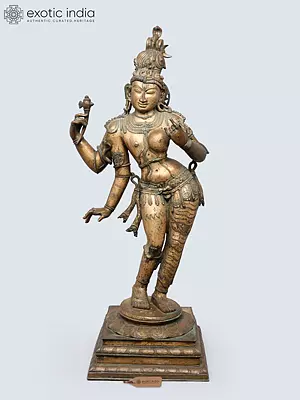 45" Large Ardhanarishvara (Shiva-Shakti) Bronze Statue