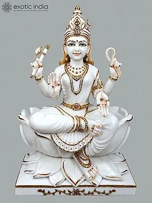 Marble Sculpture of Goddess Tripura Sundari, One of the Ten Mahavidyas