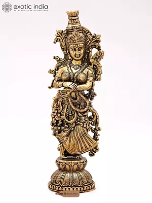 6" Superfine Goddess Radha Brass Idol