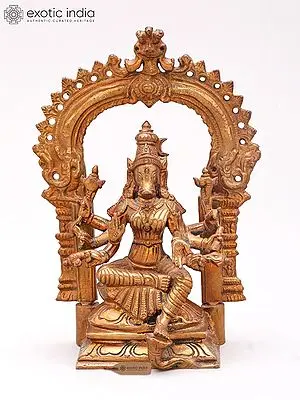 Small Bronze Varahi Statue on Kirtimukha Throne