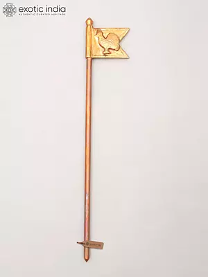 Seval Kodi Karttikeya Flag - 17" Copper Ritual Item